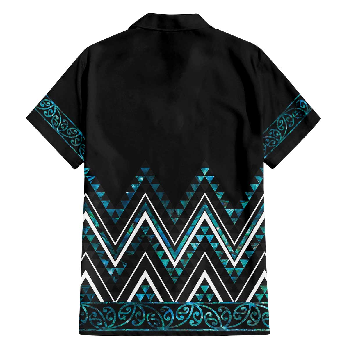 Paua Shell Aotearoa Mangopare Kowhaiwhai and Niho Taniwha Family Matching Off The Shoulder Long Sleeve Dress and Hawaiian Shirt Maori New Zealand LT14 - Polynesian Pride
