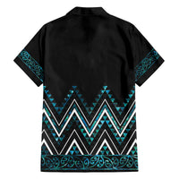 Paua Shell Aotearoa Mangopare Kowhaiwhai and Niho Taniwha Family Matching Off The Shoulder Long Sleeve Dress and Hawaiian Shirt Maori New Zealand LT14 - Polynesian Pride