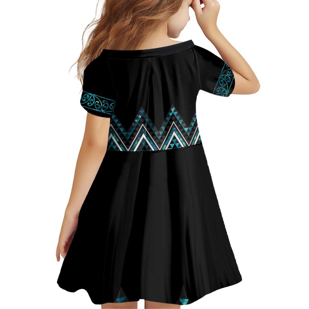 Paua Shell Aotearoa Mangopare Kowhaiwhai and Niho Taniwha Family Matching Off Shoulder Short Dress and Hawaiian Shirt Maori New Zealand LT14 - Polynesian Pride