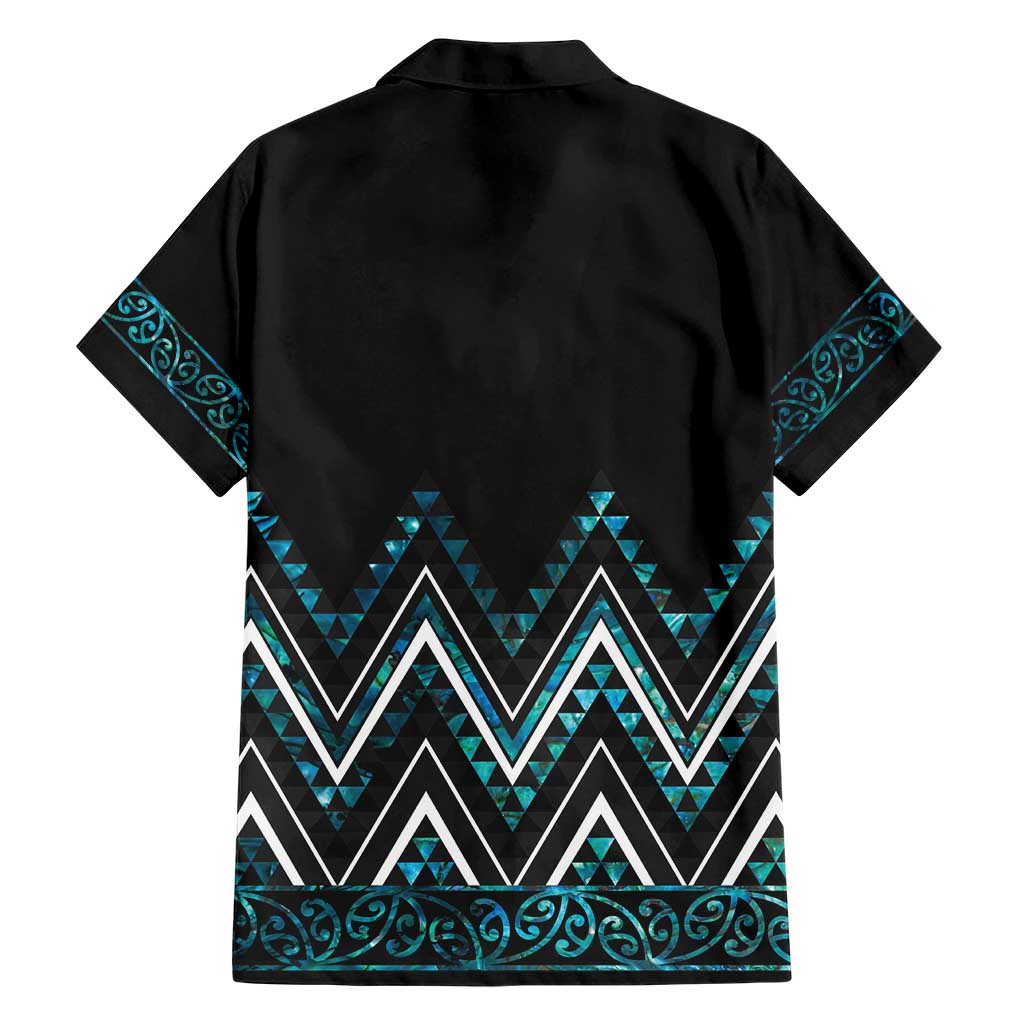 Paua Shell Aotearoa Mangopare Kowhaiwhai and Niho Taniwha Family Matching Short Sleeve Bodycon Dress and Hawaiian Shirt Maori New Zealand LT14 - Polynesian Pride