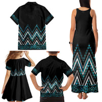 Paua Shell Aotearoa Mangopare Kowhaiwhai and Niho Taniwha Family Matching Tank Maxi Dress and Hawaiian Shirt Maori New Zealand LT14 - Polynesian Pride