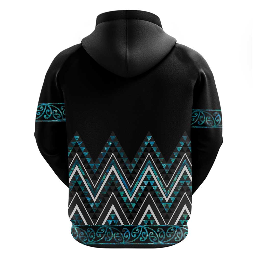 Paua Shell Aotearoa Mangopare Kowhaiwhai and Niho Taniwha Hoodie Maori New Zealand LT14 - Polynesian Pride
