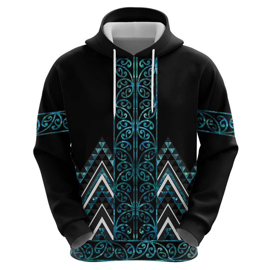 Paua Shell Aotearoa Mangopare Kowhaiwhai and Niho Taniwha Hoodie Maori New Zealand LT14 - Polynesian Pride