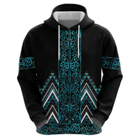 Paua Shell Aotearoa Mangopare Kowhaiwhai and Niho Taniwha Hoodie Maori New Zealand LT14 - Polynesian Pride