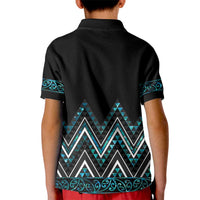 Paua Shell Aotearoa Mangopare Kowhaiwhai and Niho Taniwha Kid Polo Shirt Maori New Zealand LT14 - Polynesian Pride