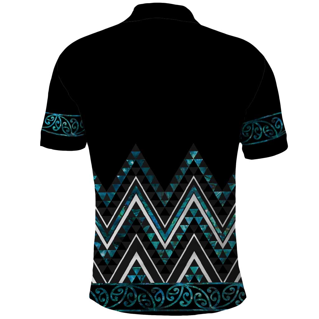 Paua Shell Aotearoa Mangopare Kowhaiwhai and Niho Taniwha Polo Shirt Maori New Zealand LT14 - Polynesian Pride