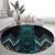 Paua Shell Aotearoa Mangopare Kowhaiwhai and Niho Taniwha Round Carpet Maori New Zealand