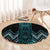 Paua Shell Aotearoa Mangopare Kowhaiwhai and Niho Taniwha Round Carpet Maori New Zealand