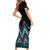 Paua Shell Aotearoa Mangopare Kowhaiwhai and Niho Taniwha Short Sleeve Bodycon Dress Maori New Zealand