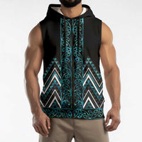 Paua Shell Aotearoa Mangopare Kowhaiwhai Niho Taniwha Sleeveless Zip Hoodie Maori New Zealand LT14 - Polynesian Pride