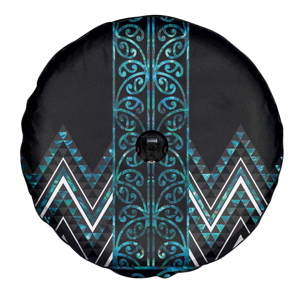 Paua Shell Aotearoa Mangopare Kowhaiwhai and Niho Taniwha Spare Tire Cover Maori New Zealand LT14 - Polynesian Pride