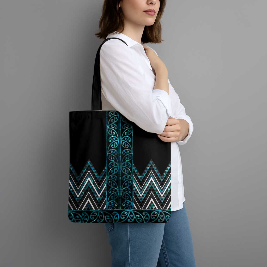 Paua Shell Aotearoa Mangopare Kowhaiwhai Niho Taniwha Tote Bag Maori New Zealand - Polynesian Pride