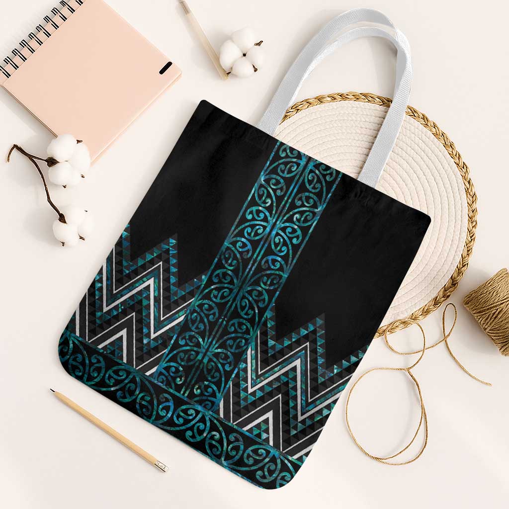 Paua Shell Aotearoa Mangopare Kowhaiwhai Niho Taniwha Tote Bag Maori New Zealand - Polynesian Pride