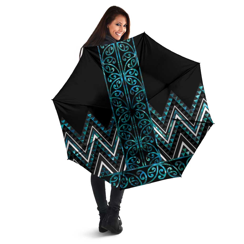 Paua Shell Aotearoa Mangopare Kowhaiwhai Niho Taniwha Umbrella Maori New Zealand - Polynesian Pride