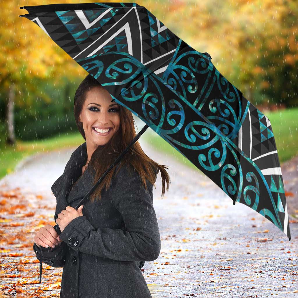 Paua Shell Aotearoa Mangopare Kowhaiwhai Niho Taniwha Umbrella Maori New Zealand - Polynesian Pride