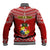 Tonga Rugby Baseball Jacket 2023 World Cup Tongan Kupesi Ngatu Pattern LT14 - Polynesian Pride