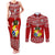 Tonga Rugby Couples Matching Tank Maxi Dress and Long Sleeve Button Shirts 2023 World Cup Tongan Kupesi Ngatu Pattern LT14 Red - Polynesian Pride
