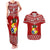 Custom Tonga Rugby Couples Matching Tank Maxi Dress and Hawaiian Shirt 2023 World Cup Tongan Kupesi Ngatu Pattern LT14 Red - Polynesian Pride