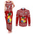 Custom Tonga Rugby Couples Matching Tank Maxi Dress and Long Sleeve Button Shirts 2023 World Cup Tongan Kupesi Ngatu Pattern LT14 Red - Polynesian Pride