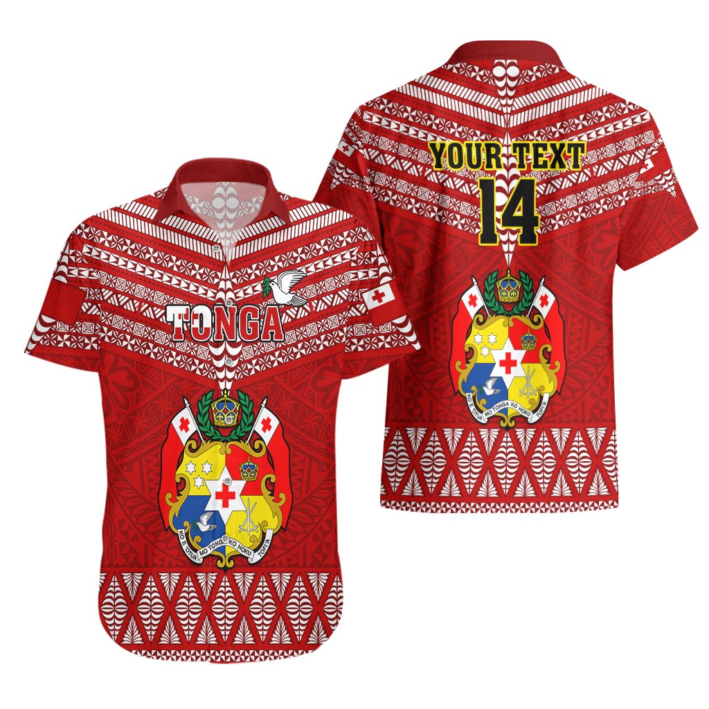 Custom Tonga Rugby Hawaiian Shirt 2023 World Cup Tongan Kupesi Ngatu Pattern LT14 - Polynesian Pride