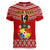 Custom Tonga Rugby Women V Neck T Shirt 2023 World Cup Tongan Kupesi Ngatu Pattern LT14 - Polynesian Pride