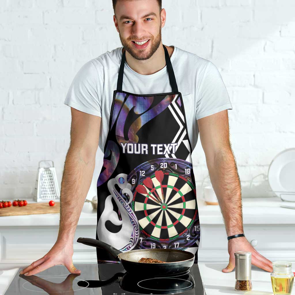 Personalised New Zealand Darts Apron Ngutukaka Manaia Taniko Luxury Purple - Polynesian Pride