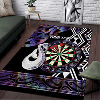 Personalised New Zealand Darts Area Rug Ngutukaka Manaia Taniko Luxury Purple LT14 Purple - Polynesian Pride