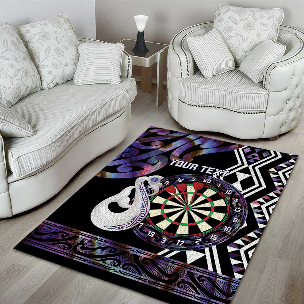 Personalised New Zealand Darts Area Rug Ngutukaka Manaia Taniko Luxury Purple LT14 - Polynesian Pride