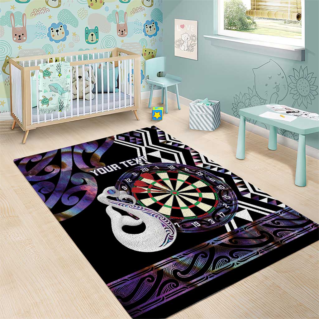 Personalised New Zealand Darts Area Rug Ngutukaka Manaia Taniko Luxury Purple LT14 - Polynesian Pride