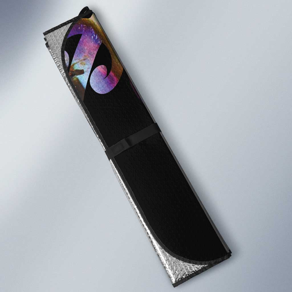 Personalised New Zealand Darts Auto Sun Shade Ngutukaka Manaia Taniko Luxury Purple - Polynesian Pride