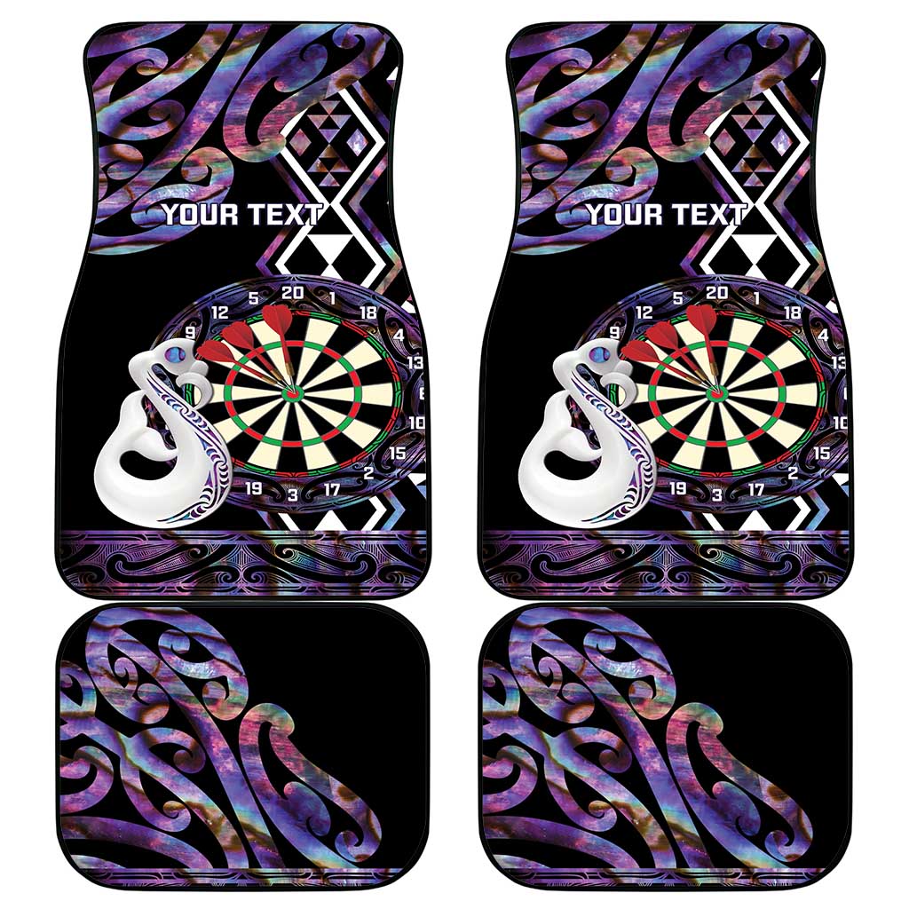 Personalised New Zealand Darts Car Mats Ngutukaka Manaia Taniko Luxury Purple - Polynesian Pride
