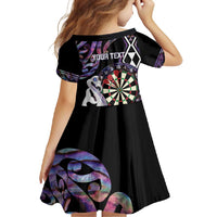 Personalised New Zealand Darts Family Matching Summer Maxi Dress and Hawaiian Shirt Ngutukaka Manaia Taniko Luxury Purple LT14 - Polynesian Pride
