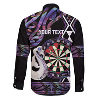 Personalised New Zealand Darts Family Matching Summer Maxi Dress and Hawaiian Shirt Ngutukaka Manaia Taniko Luxury Purple LT14 - Polynesian Pride