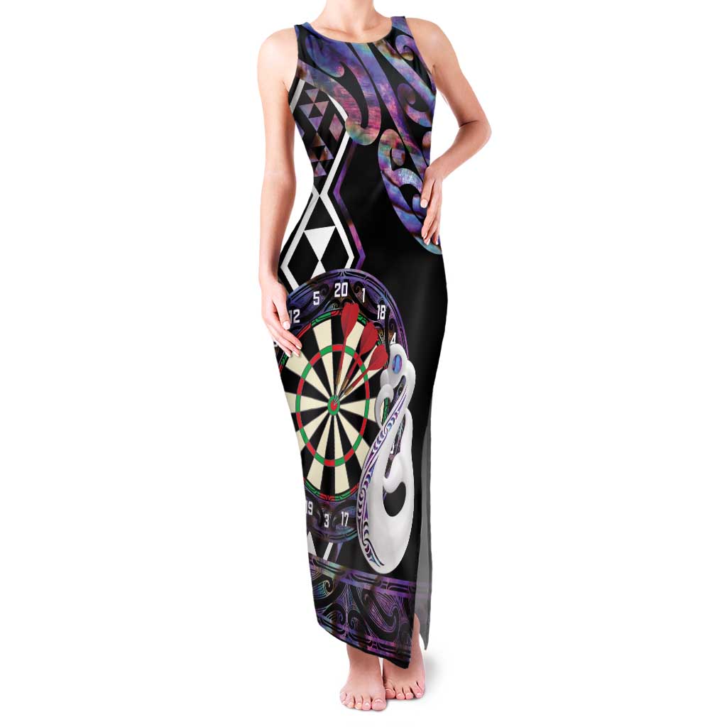 Personalised New Zealand Darts Family Matching Tank Maxi Dress and Hawaiian Shirt Ngutukaka Manaia Taniko Luxury Purple LT14 Mom's Dress Purple - Polynesian Pride