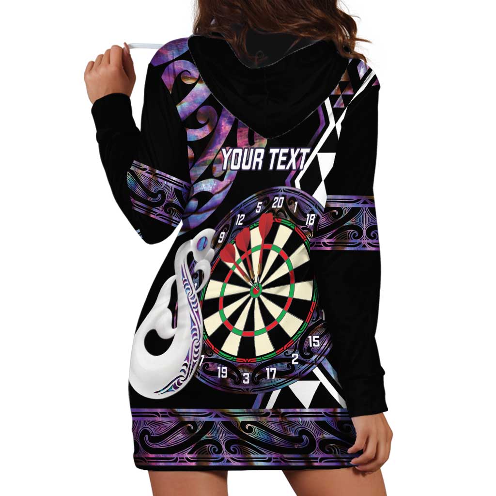 Personalised New Zealand Darts Hoodie Dress Ngutukaka Manaia Taniko Luxury Purple LT14 - Polynesian Pride