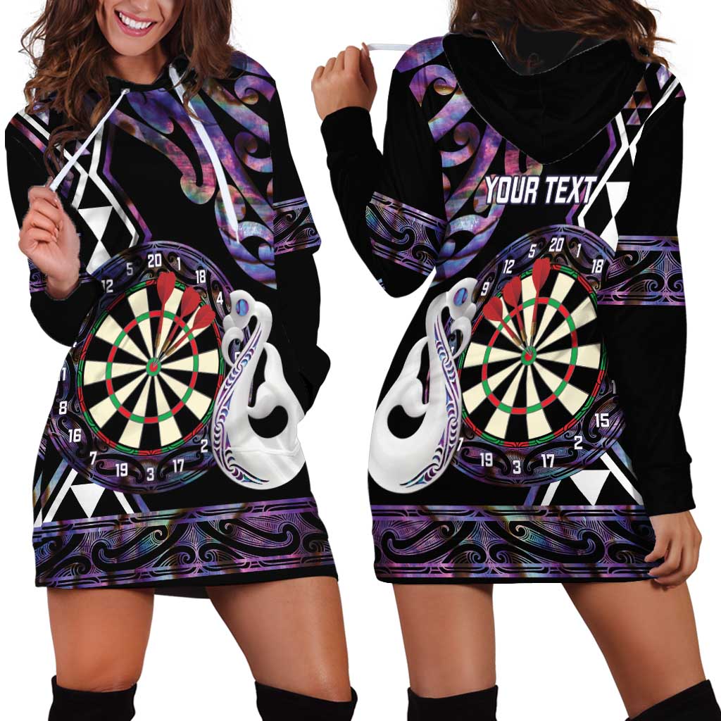 Personalised New Zealand Darts Hoodie Dress Ngutukaka Manaia Taniko Luxury Purple LT14 - Polynesian Pride