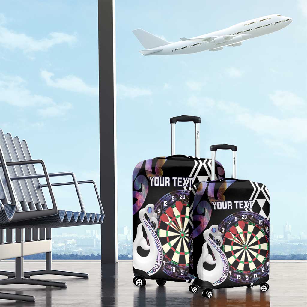 Personalised New Zealand Darts Luggage Cover Ngutukaka Manaia Taniko Luxury Purple - Polynesian Pride