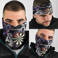 Personalised New Zealand Darts Neck Gaiter Ngutukaka Manaia Taniko Luxury Purple - Polynesian Pride