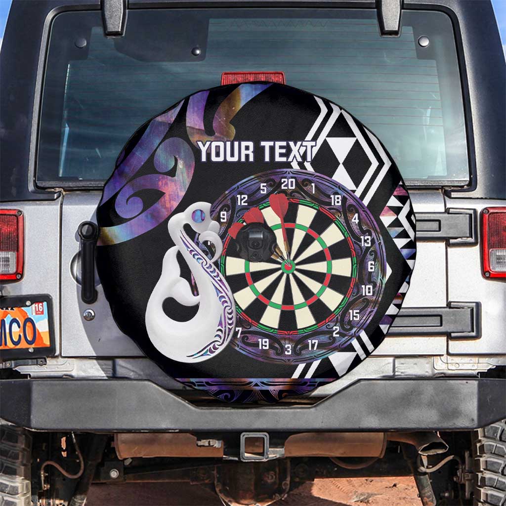 Personalised New Zealand Darts Spare Tire Cover Ngutukaka Manaia Taniko Luxury Purple - Polynesian Pride