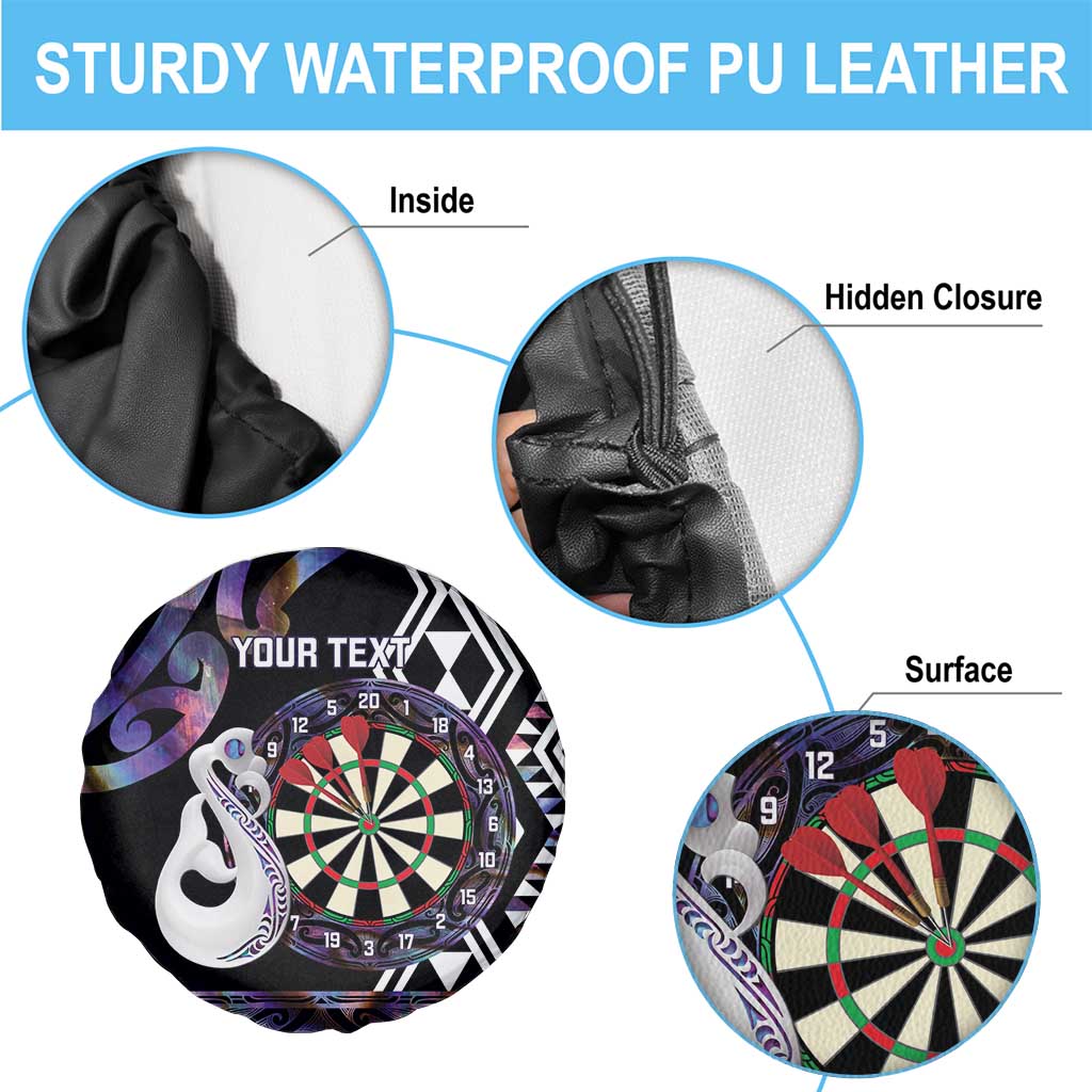 Personalised New Zealand Darts Spare Tire Cover Ngutukaka Manaia Taniko Luxury Purple - Polynesian Pride