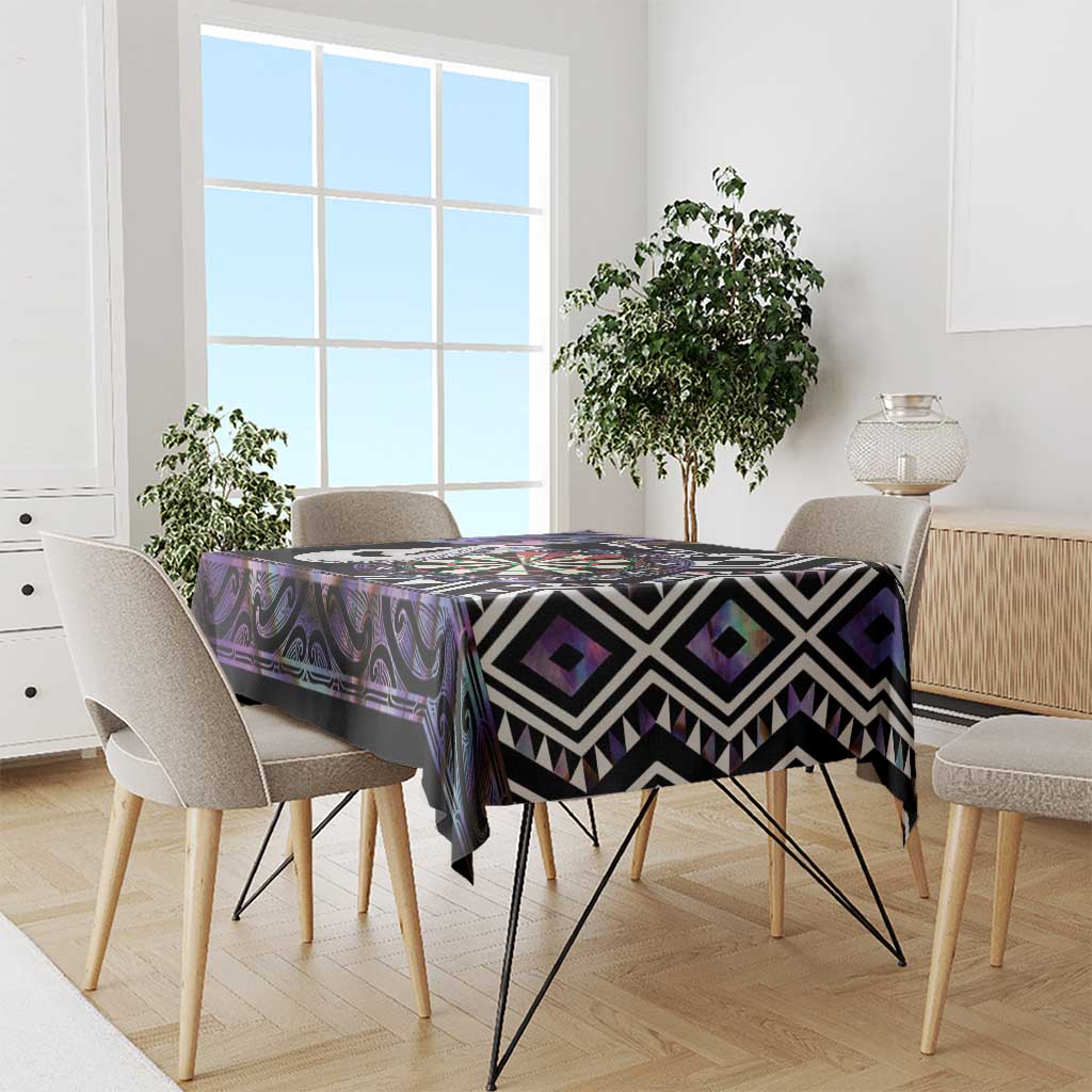 Personalised New Zealand Darts Tablecloth Ngutukaka Manaia Taniko Luxury Purple - Polynesian Pride