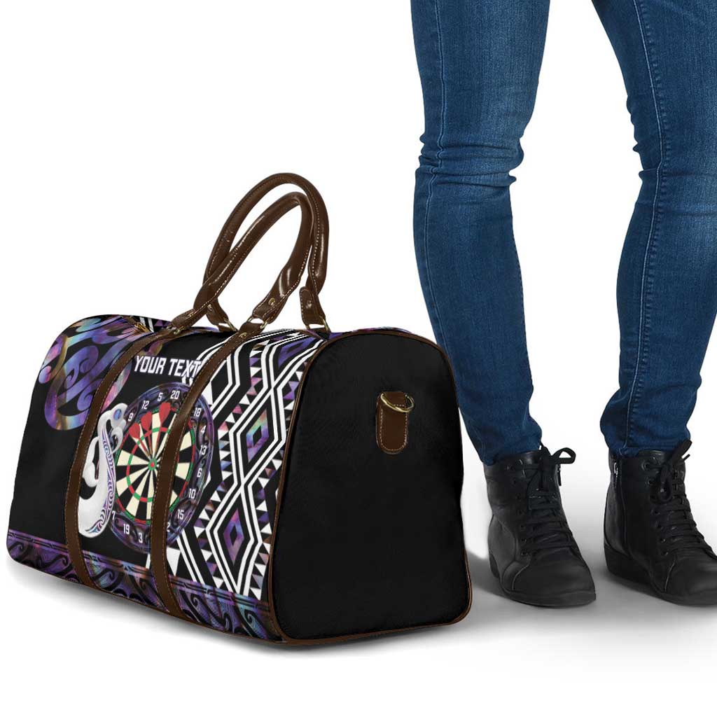Personalised New Zealand Darts Travel Bag Ngutukaka Manaia Taniko Luxury Purple - Polynesian Pride