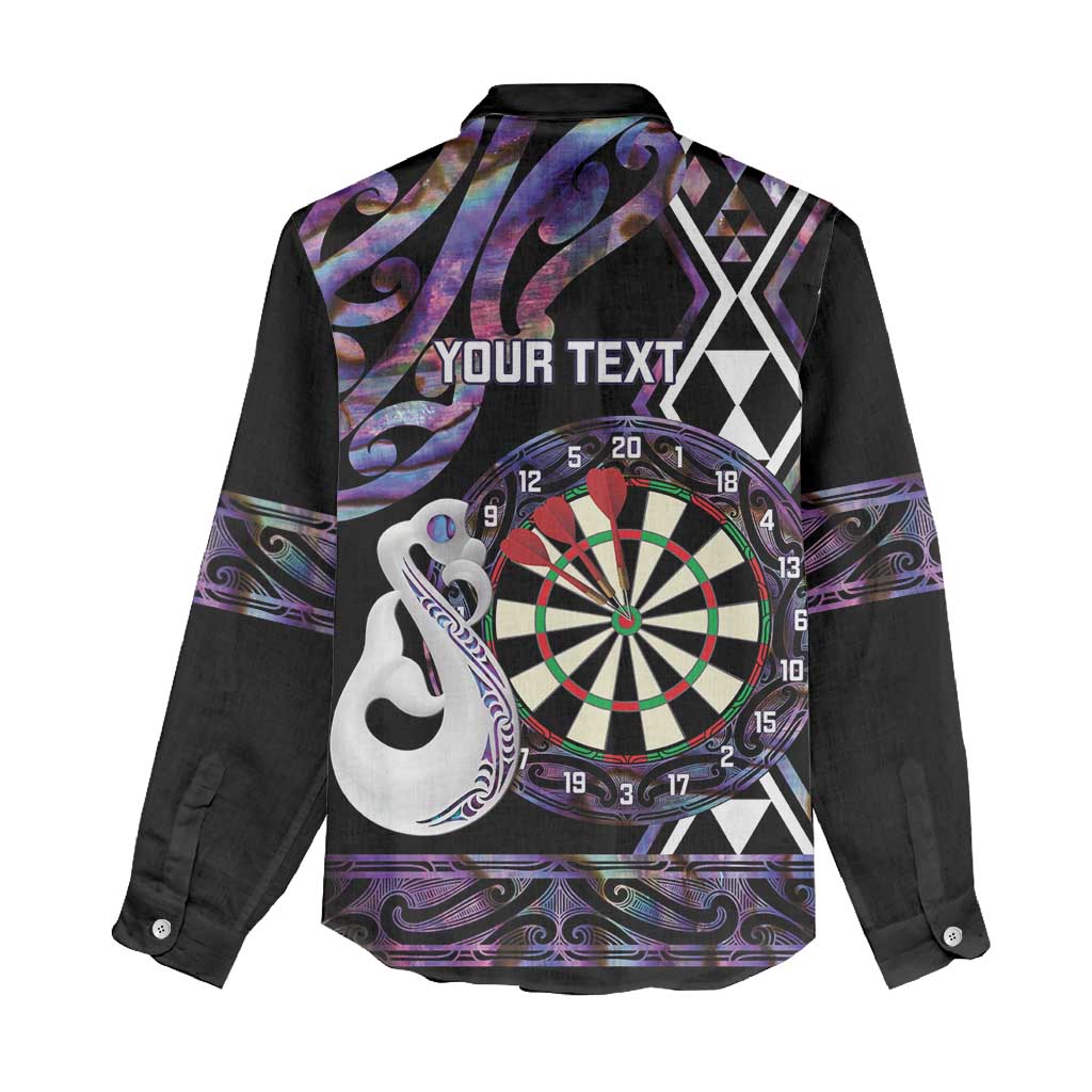 Personalised New Zealand Darts Women Casual Shirt Ngutukaka Manaia Taniko Luxury Purple LT14 - Polynesian Pride
