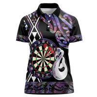 Personalised New Zealand Darts Women Polo Shirt Ngutukaka Manaia Taniko Luxury Purple LT14 Female Purple - Polynesian Pride