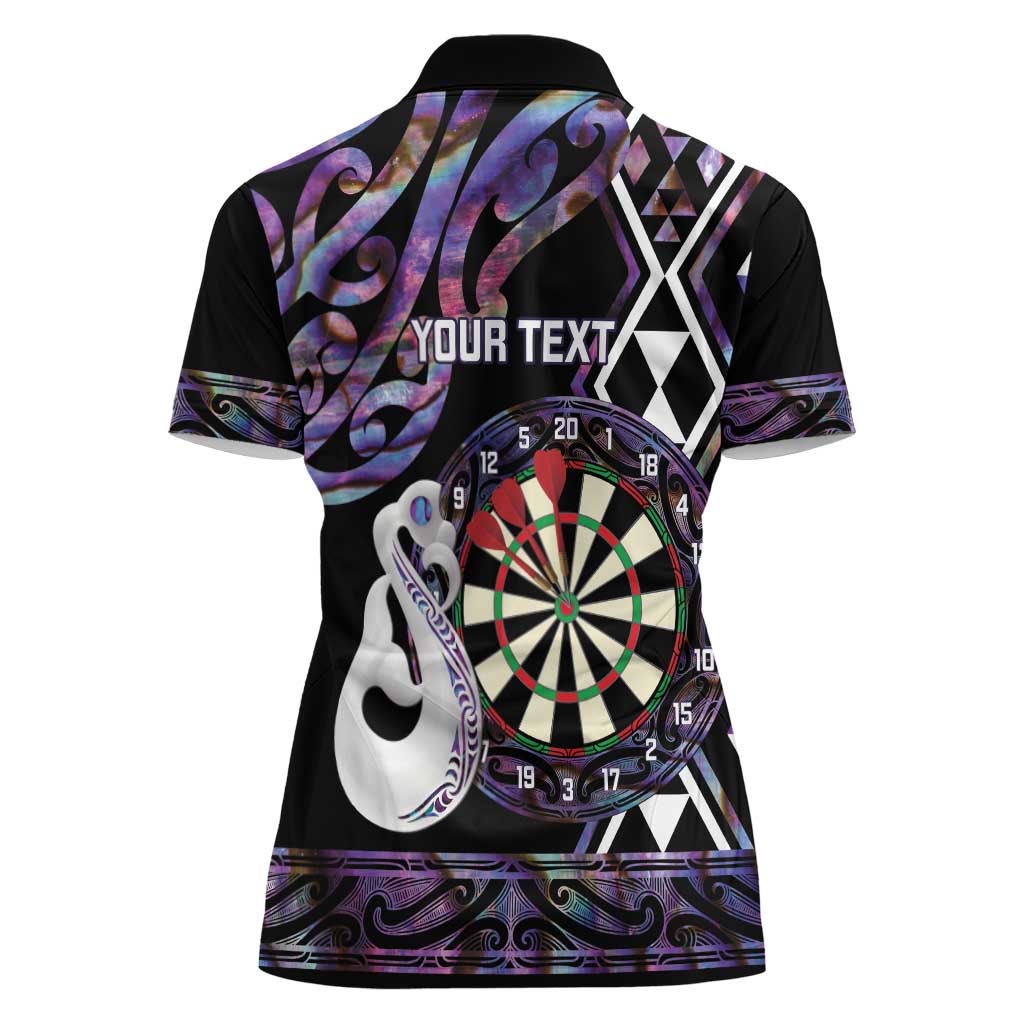 Personalised New Zealand Darts Women Polo Shirt Ngutukaka Manaia Taniko Luxury Purple LT14 - Polynesian Pride