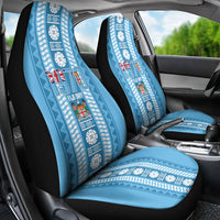 Fiji Day 1970 Car Seat Cover For Fiji Ever Fiji Tapa Pattern Blue LT14 - Polynesian Pride
