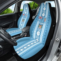 Fiji Day 1970 Car Seat Cover For Fiji Ever Fiji Tapa Pattern Blue LT14 - Polynesian Pride