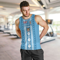 Fiji Day 1970 Men Tank Top For Fiji Ever Fiji Tapa Pattern Blue LT14 Blue - Polynesian Pride