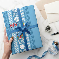 Fiji Day 1970 Wrapping Paper For Fiji Ever Fiji Tapa Pattern Blue LT14 - Polynesian Pride