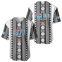 Fiji Day 1970 Baseball Jersey For Fiji Ever Fiji Tapa Pattern White LT14 - Polynesian Pride